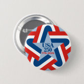 Badge Rond 5 Cm USA 250 - 1776-2026 Vintage Star Design (Devant & derrière)