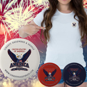 Badge Rond 5 Cm USA 250e étape personnalisée de l'image de marque