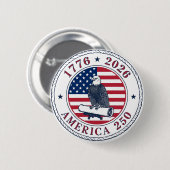 Badge Rond 5 Cm USA 250th Anniversary 1776-2026 (Devant & derrière)
