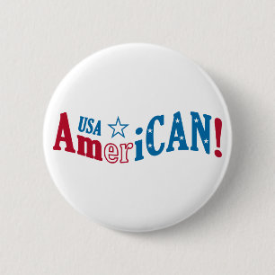 Badge Rond 5 Cm USA AmeriCAN ! bouton personnalisé