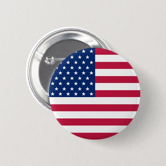 Badge Rond 5 Cm USA American Flag Stars Stripes Patriotic Button (Devant & derrière)