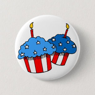 Badge Rond 5 Cm USA-An American Cupcake Birday