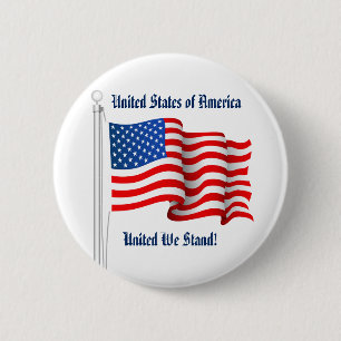 Badge Rond 5 Cm USA Button - United We Stand !