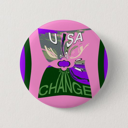 Badge Rond 5 Cm USA Change Art Print (Devant)