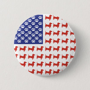 Badge Rond 5 Cm USA Dachshund