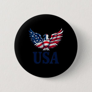 Badge Rond 5 Cm Usa Eagles Design avec Drapeau American Patriot 4t