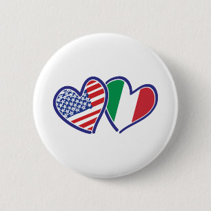 Badge Rond 5 Cm USA—Italie-amour