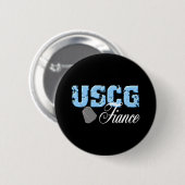 Badge Rond 5 Cm uscg99fiance2blk (Devant & derrière)