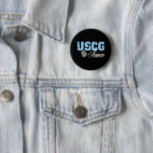Badge Rond 5 Cm uscg99fiance2blk (En situation)