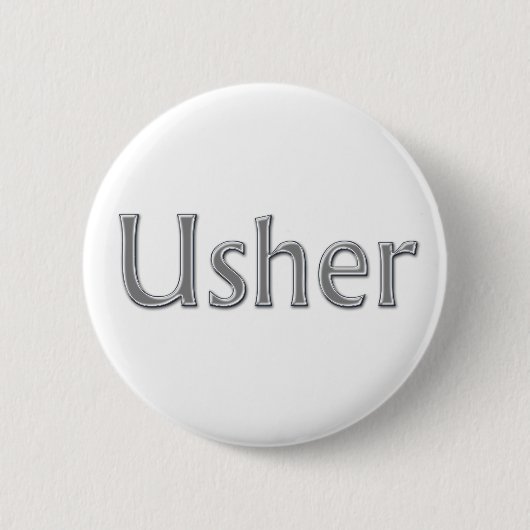 Badge Rond 5 Cm Usher Wedding Party Button (Devant)