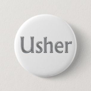 Badge Rond 5 Cm Usher Wedding Party Button
