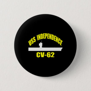 Badge Rond 5 Cm Uss Independence Cv-62 Porte-Aéronefs Pères Da
