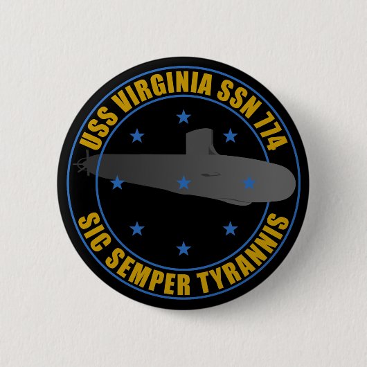 Badge Rond 5 Cm USS la Virginie (Devant)
