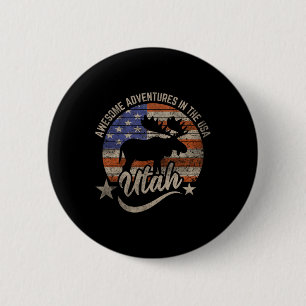 Badge Rond 5 Cm Utah Cadeaux Vêtements Camping Pêche Chasse