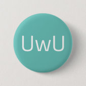 Badge Rond 5 Cm UwU vert font face (Devant)