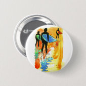 Badge Rond 5 Cm V.2 surfant allé (Devant & derrière)