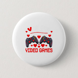 Badge Rond 5 Cm V est pour les jeux vidéo drôle Saint Valentin gam