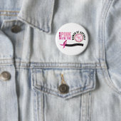 Badge Rond 5 Cm "Va avec le rose" Cercle Pin (En situation)