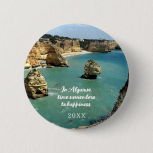 Badge Rond 5 Cm Vacances à la plage dans l'Algarve au Portugal