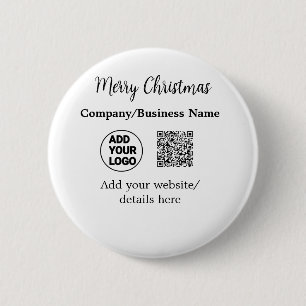 Badge Rond 5 Cm vacances de noël ajoutez logo de l'entreprise nom