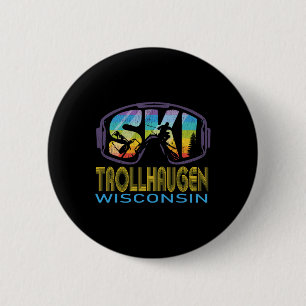 Badge Rond 5 Cm Vacances de ski à Ski Trollhaugen Wisconsin