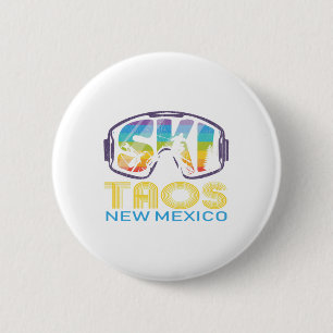 Badge Rond 5 Cm Vacances de ski à Taos Nouveau-Mexique