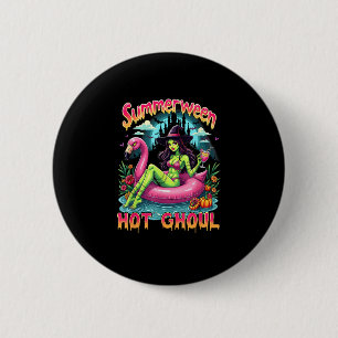 Badge Rond 5 Cm Vacances de Summerween avec des vibes de sorcière