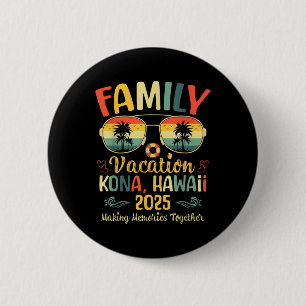 Badge Rond 5 Cm Vacances d'été en famille à Kona Hawaii Beach 2025