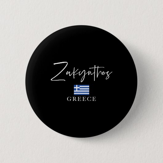 Badge Rond 5 Cm Vacances Drapeau Grèce - Île Zakynthos (Devant)