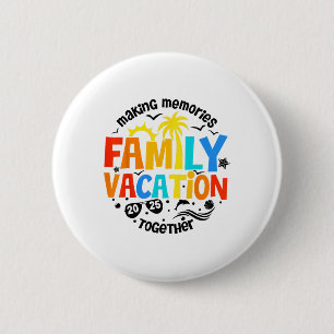 Badge Rond 5 Cm Vacances en famille 2025 Plage Tenue de famille as