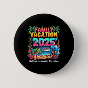 Badge Rond 5 Cm Vacances en famille 2025 Vintage Hawaii Summer Mat