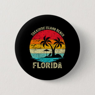 Badge Rond 5 Cm Vacances en famille Vintage Retro Florida Treasure
