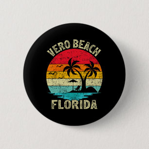 Badge Rond 5 Cm Vacances en famille Vintage Retro Florida Vero Bea