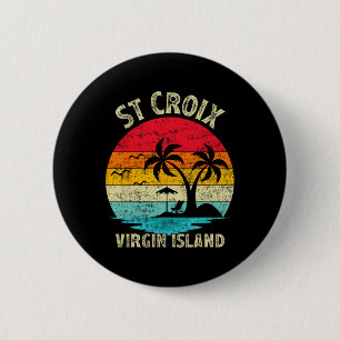 Badge Rond 5 Cm Vacances en famille Vintage Rétro Virgin Island St