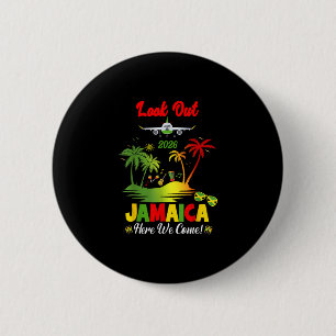 Badge Rond 5 Cm Vacances en Jamaïque 2026 Groupe Jamaïcain Anniver