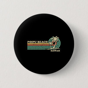 Badge Rond 5 Cm Vacances été rétro vintage Hawaii Poipu Beach
