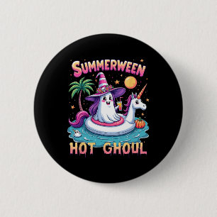 Badge Rond 5 Cm Vacances Halloween Groupe Fête Funny Summerween Wi