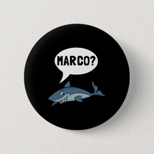 Badge Rond 5 Cm Vacances Océaniques Drôles de Requin Marco Polo