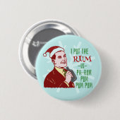 Badge Rond 5 Cm Vacances potables d'homme rhum drôle de Noël de (Devant & derrière)