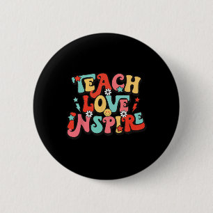 Badge Rond 5 Cm Vacances Retour À L'École Enseigner L'Amour Inspir
