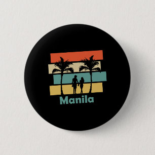 Badge Rond 5 Cm Vacances Rétro Vintage Manille Philippines
