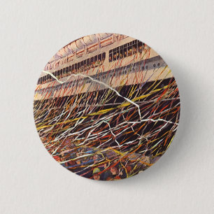 Badge Rond 5 Cm Vacances sur un bateau de croisière vintage ; Fête