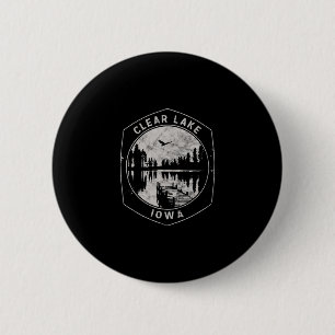 Badge Rond 5 Cm Vacances vintage en plein air à Clear Lake Iowa