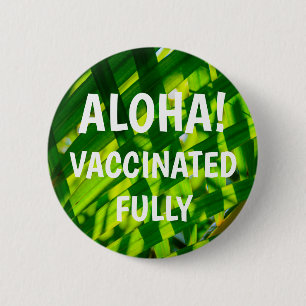 Badge Rond 5 Cm Vaccin contre les Feuilles de palme, Kapaa, Kauai 