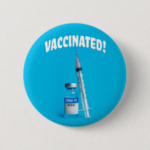 Badge Rond 5 Cm Vaccin Convid-19 vacciné
