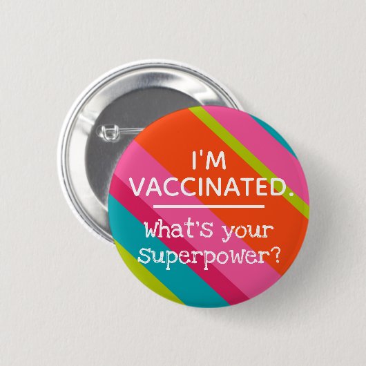 Badge Rond 5 Cm Vaccinated Button (Devant & derrière)