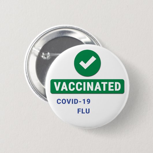 Badge Rond 5 Cm Vaccinated Button (Devant & derrière)