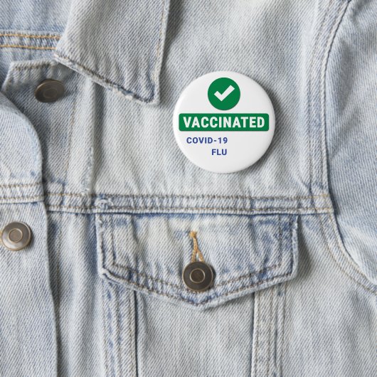 Badge Rond 5 Cm Vaccinated Button (En situation)
