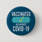 Badge Rond 5 Cm Vaccinated I got My Covid-19 Vaccine - Blue Button (Devant)
