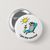 Badge Rond 5 Cm Vaccinated Rat on Vacation (Devant & derrière)